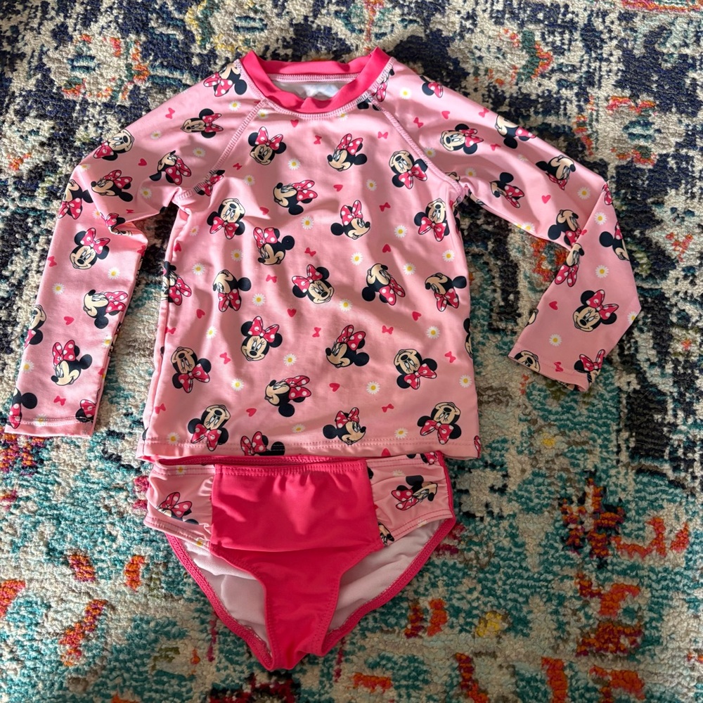 Disney Pink Panda Rashguard Swim Set
